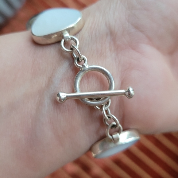 Sterling Silver Bracelet Onyx Vintage - Picture 7 of 9